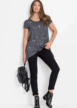 bonprix Shirts & Tops^T-Shirt mit Schmetterlingen dunkelgrau bedruckt