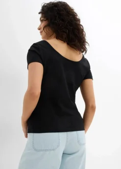 bonprix Bekleidung·Röcke|Basics^T-Shirt mit tiefem Rückenausschnitt schwarz