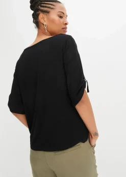 bonprix Shirts & Tops|Nachhaltigere Materialien^T-Shirt mit U-Boot-Ausschnitt schwarz
