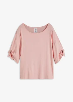 bonprix Nachhaltigere Materialien|Shirts & Tops^T-Shirt mit U-Boot-Ausschnitt bonbonrosa