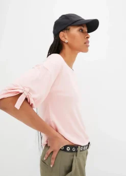 bonprix Nachhaltigere Materialien|Shirts & Tops^T-Shirt mit U-Boot-Ausschnitt bonbonrosa
