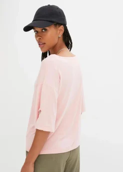 bonprix Nachhaltigere Materialien|Shirts & Tops^T-Shirt mit U-Boot-Ausschnitt bonbonrosa