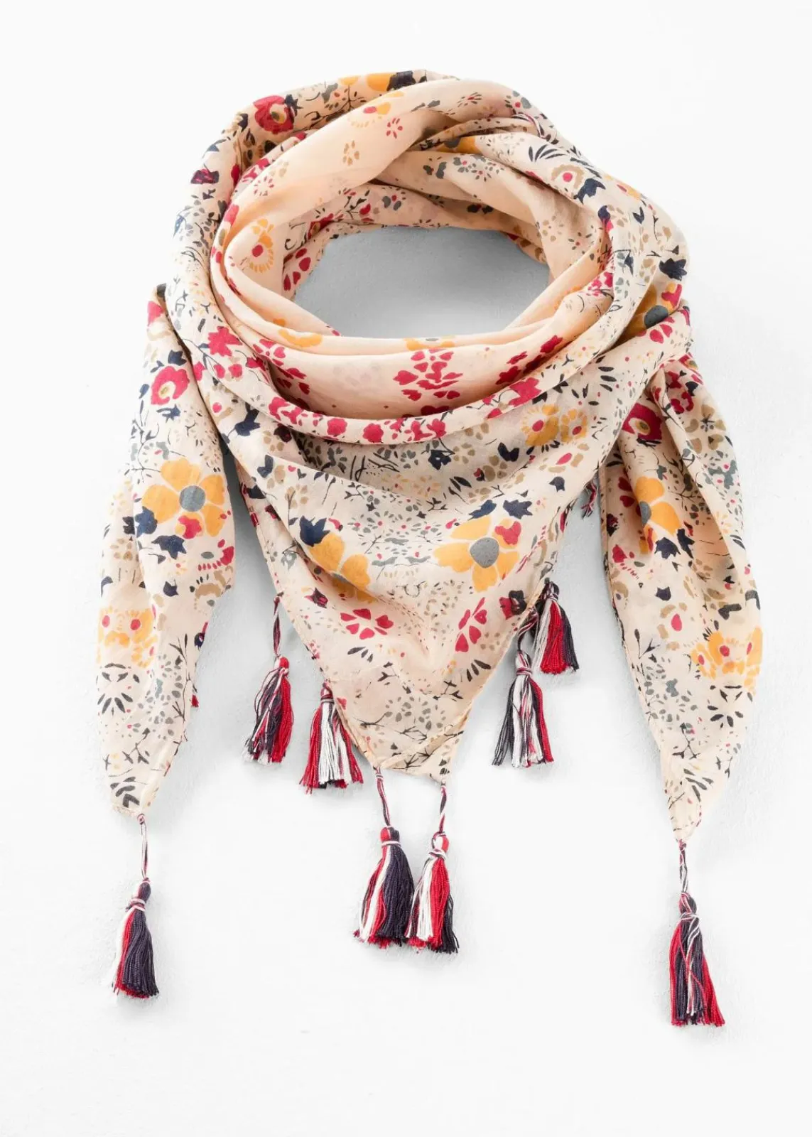 bonprix Schals & Tücher|Schuhe & Accessoires In Spezialgrößen·Tücher & Ponchos^Tuch aus reiner Baumwolle creme geblümt