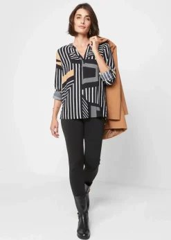 bonprix Bekleidung·Jacken & Mäntel|Blusen & Tuniken^Tunika camel/schwarz