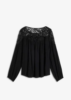bonprix Bekleidung·Jacken & Mäntel|Nachhaltigere Materialien^Tunika aus fließender Viskose schwarz