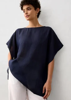 bonprix Bekleidung·Jacken & Mäntel|Blusen & Tuniken^Tunika aus Ramie dunkelblau