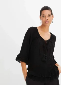 bonprix Nachhaltigere Materialien|Blusen & Tuniken^Tunika aus softer Viskose schwarz