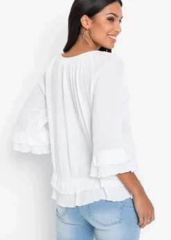 bonprix Nachhaltigere Materialien|Blusen & Tuniken^Tunika aus softer Viskose wollweiß