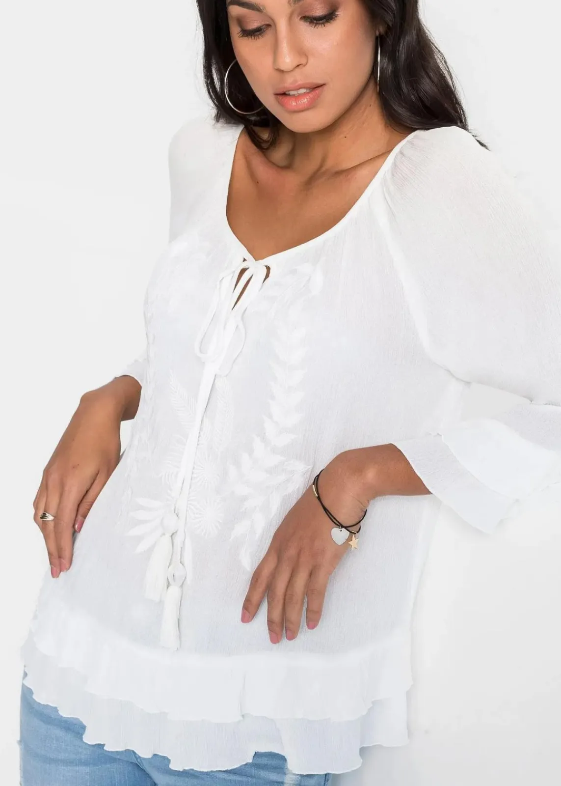 bonprix Nachhaltigere Materialien|Blusen & Tuniken^Tunika aus softer Viskose wollweiß