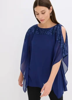 bonprix Blusen & Tuniken|Festliche Mode^Tunika mit Pailletten mitternachtsblau