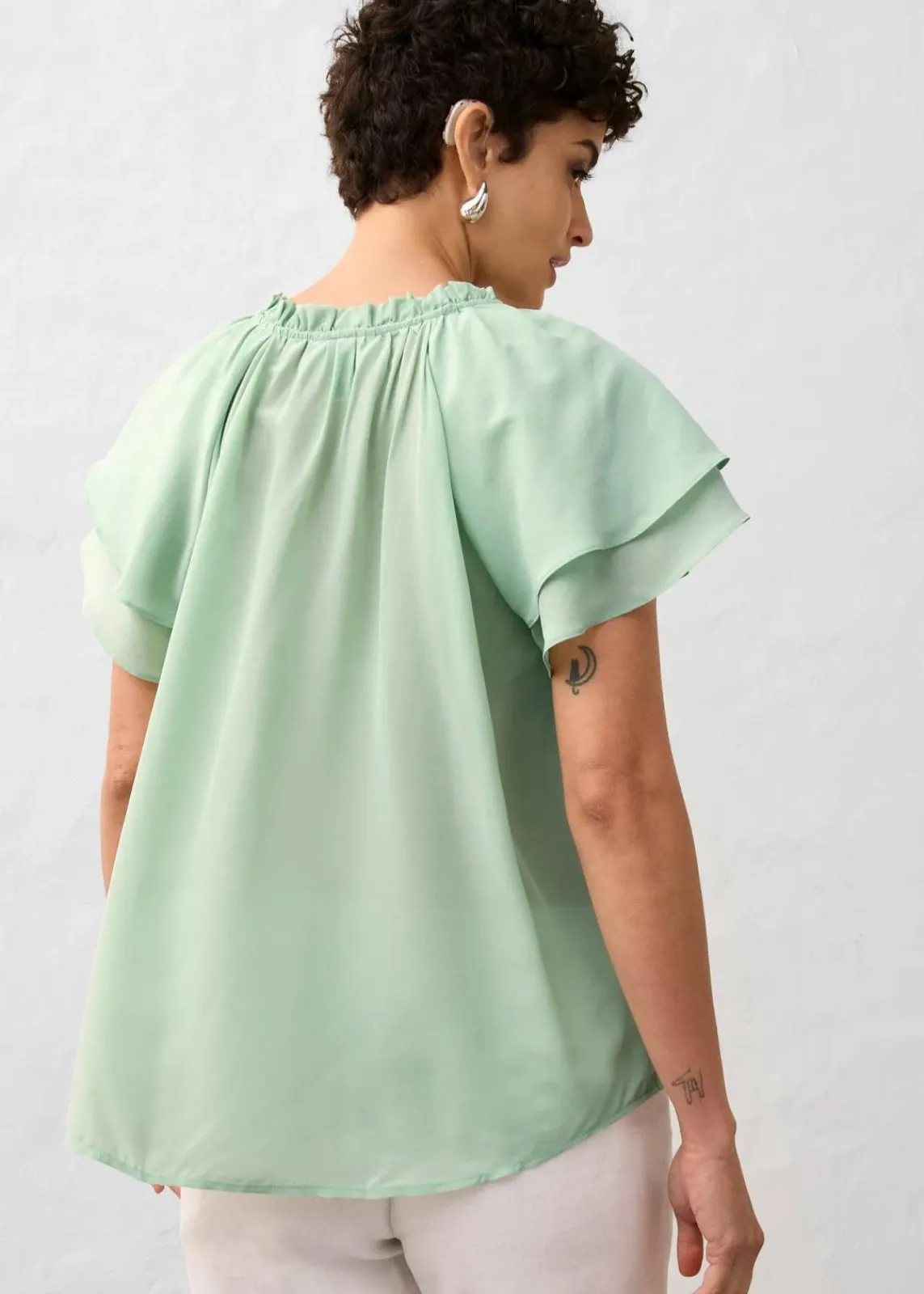 bonprix Bekleidung·Jacken & Mäntel|Premium^Tunika mit Seidenanteil hellschilf