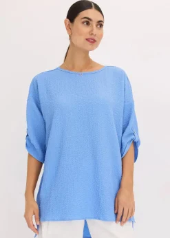 bonprix Bekleidung·Jacken & Mäntel|Blusen & Tuniken^Tunika mit Struktur und Spitzenband mittelblau