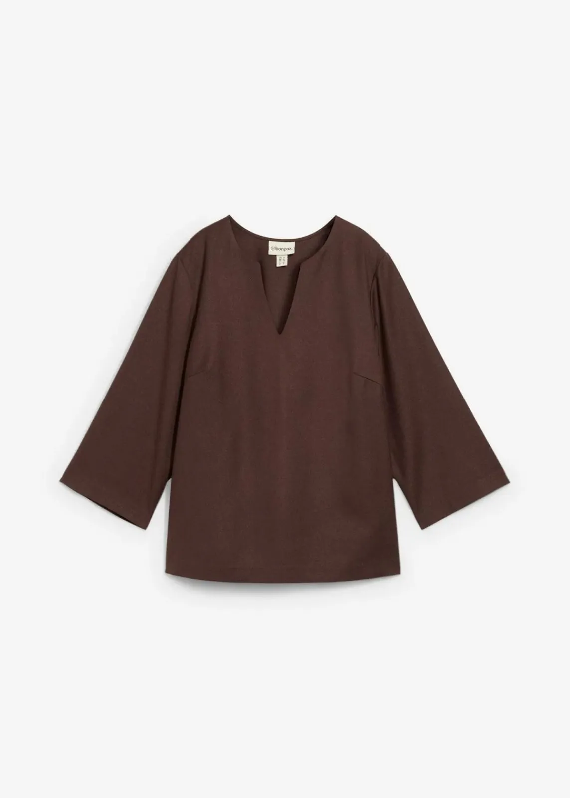 bonprix Blusen & Tuniken|Bekleidung·Jacken & Mäntel^Tunika mit Wolle dunkelbraun