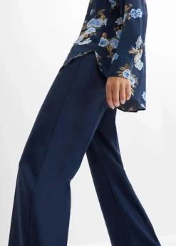 bonprix Blusen & Tuniken|Nachhaltigere Materialien^Tunikabluse dunkelblau/blau floral