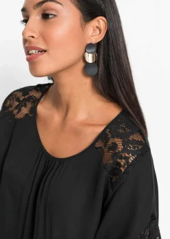 bonprix Blusen & Tuniken|Nachhaltigere Materialien^Tunikabluse schwarz