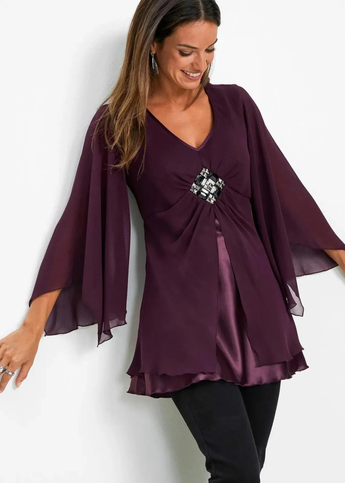 bonprix Blusen & Tuniken|Festliche Mode^Tunikabluse holunderbeere
