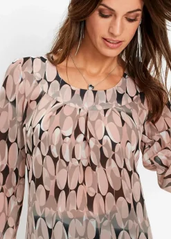 bonprix Bekleidung·Jacken & Mäntel|Blusen & Tuniken^Tunikabluse vintagerosa bedruckt