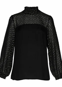 bonprix Bekleidung·Jacken & Mäntel^Tunikabluse schwarz/metallic gold bedruckt