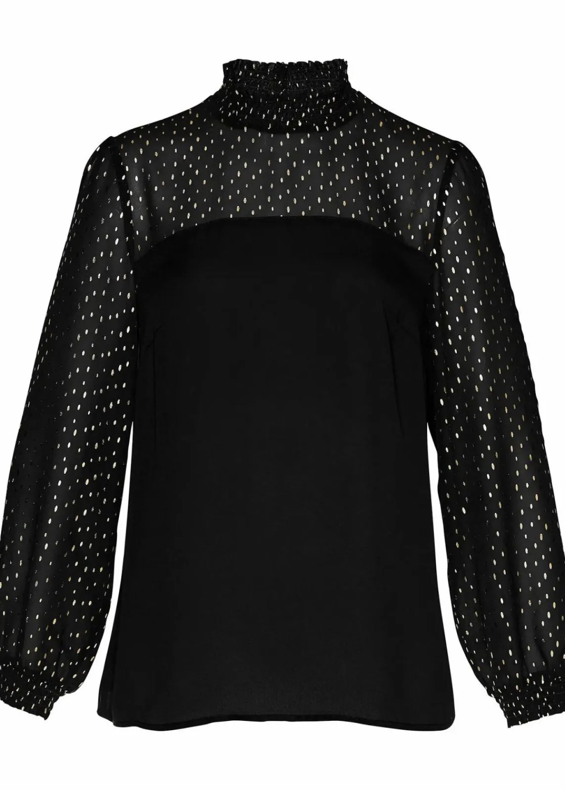 bonprix Bekleidung·Jacken & Mäntel^Tunikabluse schwarz/metallic gold bedruckt