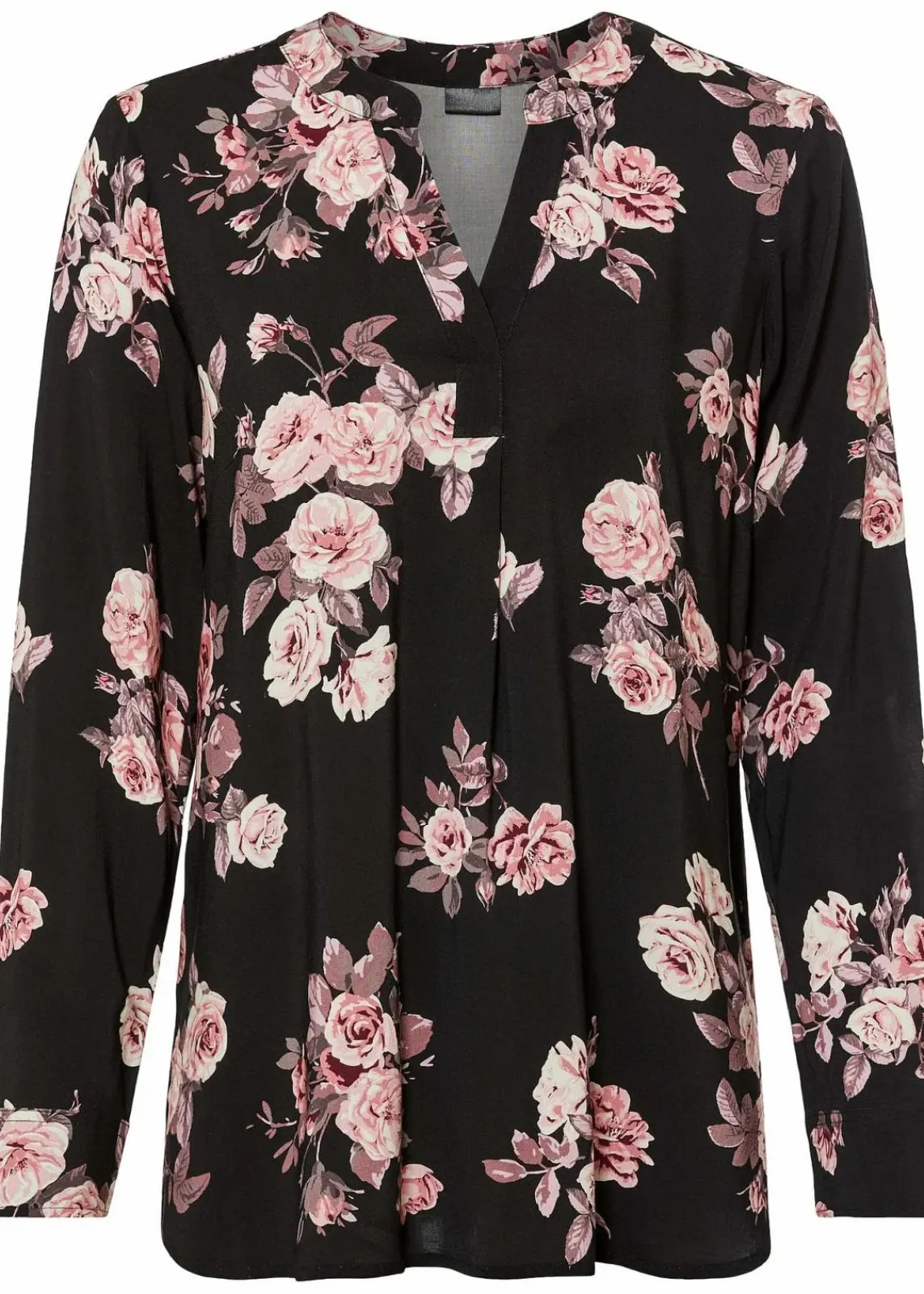 bonprix Bekleidung·Jacken & Mäntel|Nachhaltigere Materialien^Tunikabluse schwarz/hellrosa floral