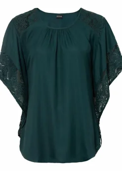 bonprix Bekleidung·Jacken & Mäntel|Nachhaltigere Materialien^Tunikabluse tiefgrün
