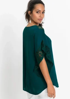 bonprix Bekleidung·Jacken & Mäntel|Nachhaltigere Materialien^Tunikabluse tiefgrün