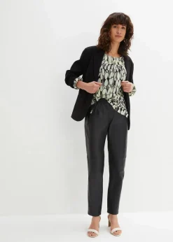 bonprix Blusen & Tuniken|Bekleidung·Jacken & Mäntel^Tunikabluse helllimone/new khaki bedruckt