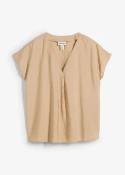 bonprix Bekleidung·Jacken & Mäntel|Blusen & Tuniken^Tunikabluse aus fließendem Viskose-Mix new beige