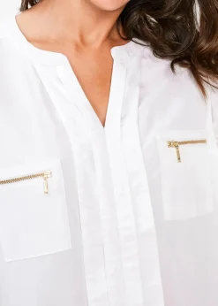 bonprix Bekleidung·Jacken & Mäntel|Nachhaltigere Materialien^Tunikabluse aus fließender Viskose weiß