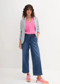bonprix Bekleidung·Jacken & Mäntel|Blusen & Tuniken^Tunikabluse aus luftigem Leinen-Mix flamingopink