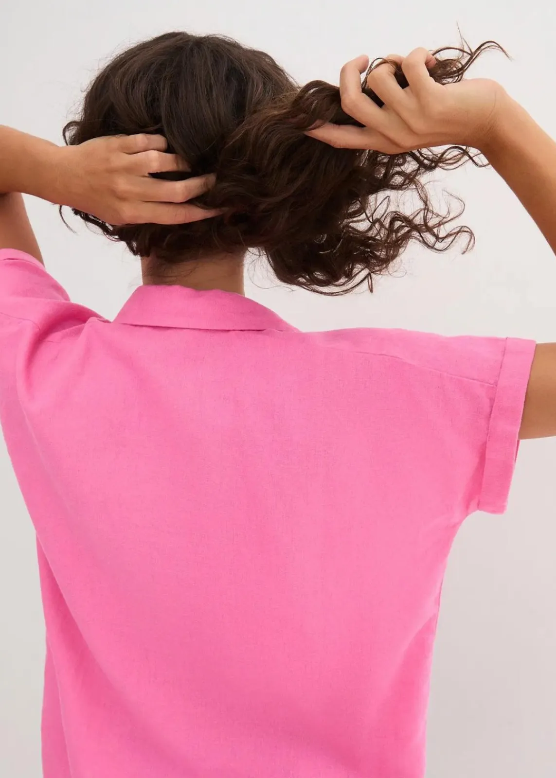 bonprix Bekleidung·Jacken & Mäntel|Blusen & Tuniken^Tunikabluse aus luftigem Leinen-Mix flamingopink