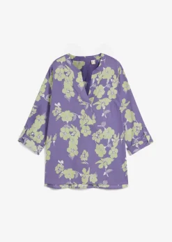 bonprix Blusen & Tuniken^Tunikabluse aus reiner Baumwolle hellindigo floral