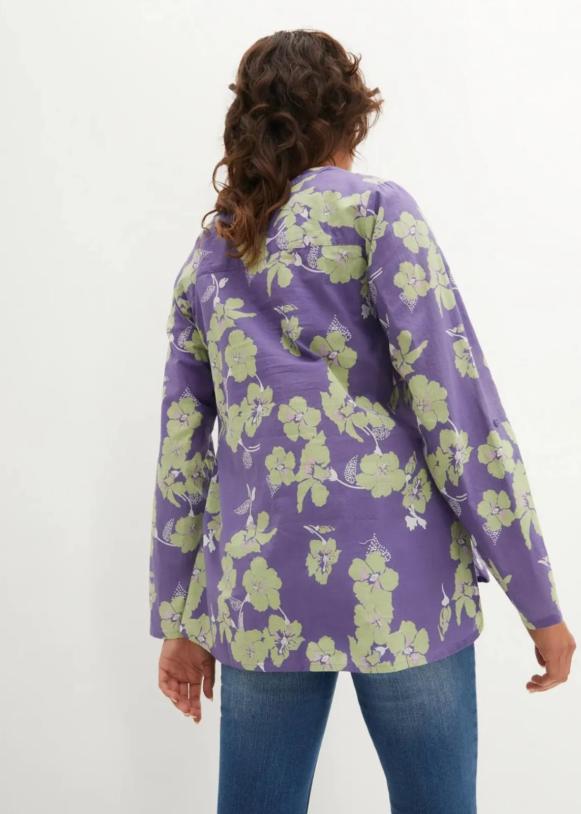 bonprix Blusen & Tuniken^Tunikabluse aus reiner Baumwolle hellindigo floral