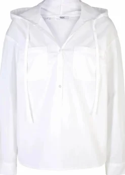 bonprix Bekleidung·Jacken & Mäntel|Blusen & Tuniken^Tunikabluse aus reiner Bio-Baumwolle weiß