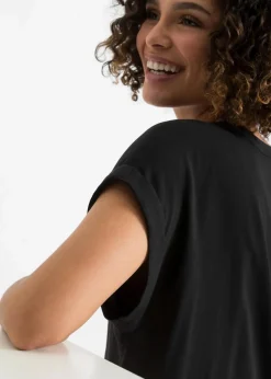bonprix Bekleidung·Jacken & Mäntel|Nachhaltigere Materialien^Tunikabluse aus reiner Viskose schwarz