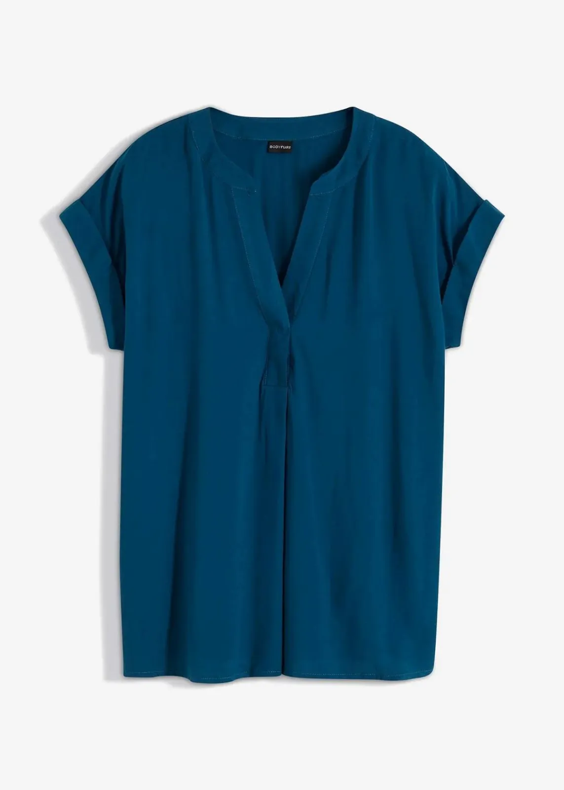 bonprix Blusen & Tuniken|Nachhaltigere Materialien^Tunikabluse aus reiner Viskose blaupetrol