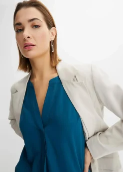 bonprix Blusen & Tuniken|Nachhaltigere Materialien^Tunikabluse aus reiner Viskose blaupetrol
