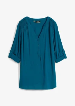 bonprix Bekleidung·Jacken & Mäntel|Nachhaltigere Materialien^Tunikabluse aus softer Viskose blaupetrol