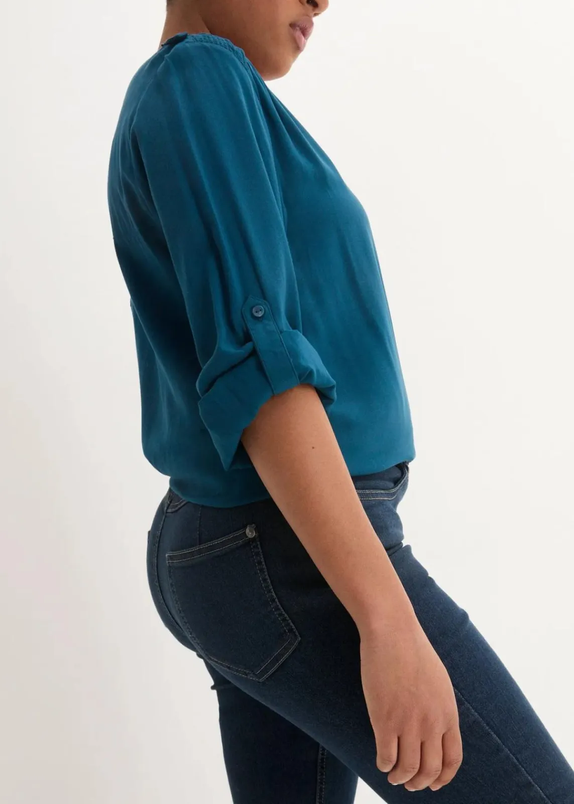 bonprix Bekleidung·Jacken & Mäntel|Nachhaltigere Materialien^Tunikabluse aus softer Viskose blaupetrol