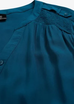 bonprix Bekleidung·Jacken & Mäntel|Nachhaltigere Materialien^Tunikabluse aus softer Viskose blaupetrol