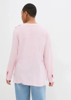 bonprix Blusen & Tuniken|Nachhaltigere Materialien^Tunikabluse aus softer Viskose puderrosa