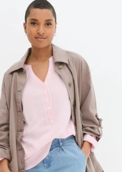 bonprix Blusen & Tuniken|Nachhaltigere Materialien^Tunikabluse aus softer Viskose puderrosa
