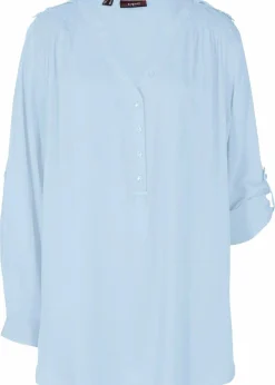 bonprix Blusen & Tuniken|Nachhaltigere Materialien^Tunikabluse aus softer Viskose hellblau