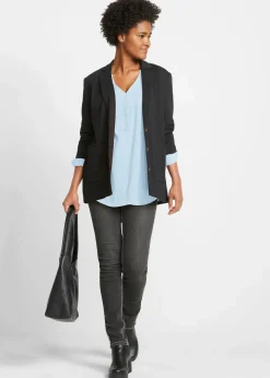 bonprix Blusen & Tuniken|Nachhaltigere Materialien^Tunikabluse aus softer Viskose hellblau