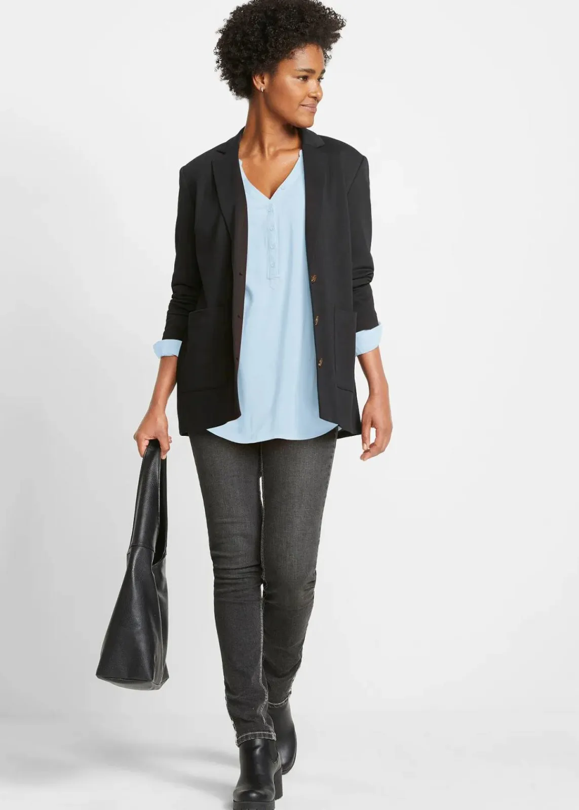 bonprix Blusen & Tuniken|Nachhaltigere Materialien^Tunikabluse aus softer Viskose hellblau