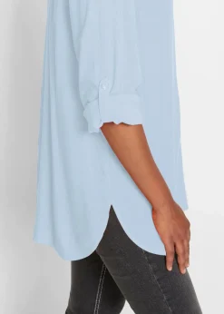 bonprix Blusen & Tuniken|Nachhaltigere Materialien^Tunikabluse aus softer Viskose hellblau