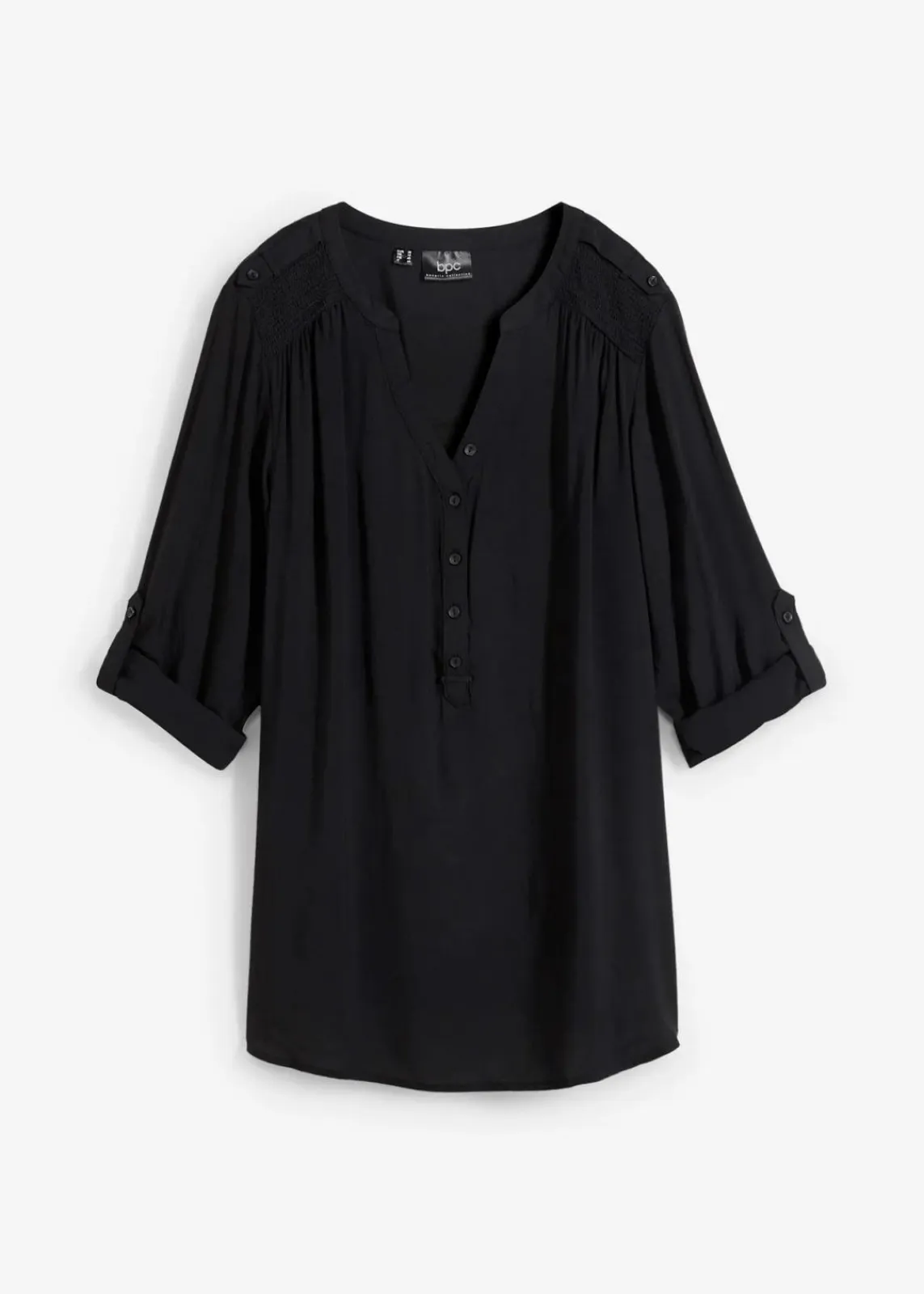bonprix Blusen & Tuniken|Nachhaltigere Materialien^Tunikabluse aus softer Viskose schwarz