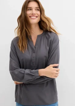 bonprix Bekleidung·Jacken & Mäntel|Blusen & Tuniken^Tunikabluse aus Viskose schiefergrau