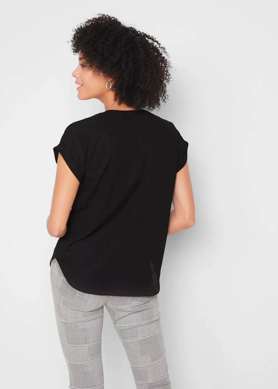 bonprix Blusen & Tuniken|Bekleidung·Jacken & Mäntel^Tunikabluse Georgette schwarz