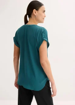 bonprix Blusen & Tuniken|Bekleidung·Jacken & Mäntel^Tunikabluse Georgette pfeffergrün